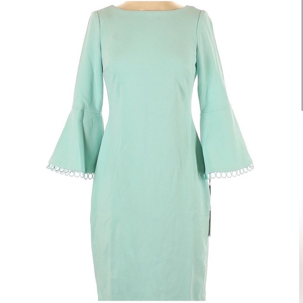 Calvin Klein Light Green Long Sleeve Dress